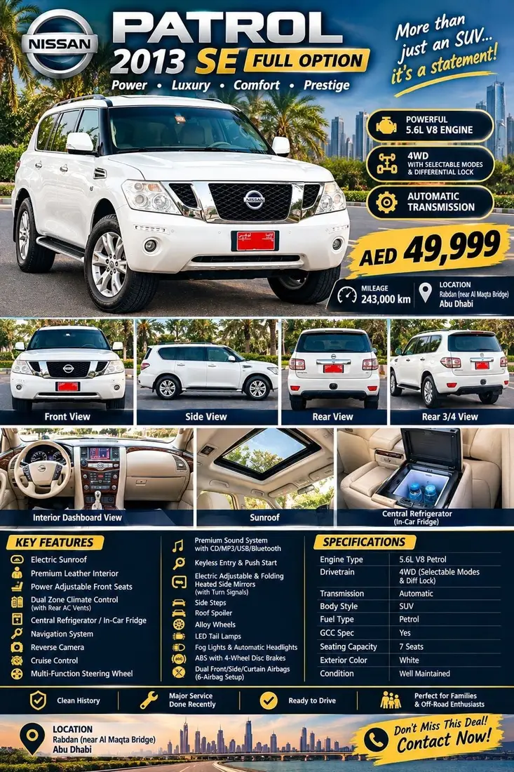 Nissan Patrol SE PLATINUM CITY 2016